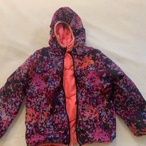 The North Face pink/purple reversible floral coat